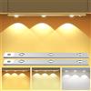 OUILA 30CM Luce Armadio LED con Sensore di Movimento, Dimmerabili Sottopensili 3000K/4000K/6000K Luminosità Regolabile 1200mAh Luci Notturna USB Magnetica Cucina, Scale, Corridoio, Armadio -2 Pezzi
