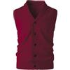 Harbrosrce Gilet da Uomo Collo a Scialle Maglione Classico Maglia Cardigan Senza Maniche Maglieria con Bottone