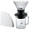 HARIO Start-Stop Dripper - Set da 200 ml, filtro a mano, SSD-5012-B, colore: Nero