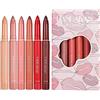 Beliky Girl Rossetto a matita opaco leggero con temperamatite incorporato Taglierina rotante Dual Purpose Waterproof No Drying No Fade Rossetto Set di matite per labbra (#A)