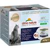 Almo Nature Made in Italy per Gatto - Mega Pack HFC Natural Light Meal con Tonno, Pollo e Prosciutto, 4 x 50 g