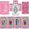 Smoostart Rosa Tarocchi Carte Inglese per Principianti olografici con significati e Guida, Parole Chiave, Elemento, Pianeta, Zodiaco, Chakra, Sì o No, Tono Musicale, numerologia, Alfabeto ebraico