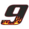 4R Quattroerre.it 13159 Numero Racing 9 Fiamme, Medio 100 x 130 mm