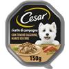 Cesar Ricette di Campagna Cibo per Cane con tenero Tacchino, Manzo ed Erbe 150 g - 14 Vaschette