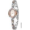 TIME100 Orologio Bracciale da Donna Decorato con i Diamanti Movimento al Quarzo Cinturino Acciaio Elegante e Leggero(Argento)