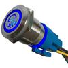 Mintice Acciaio Inossidabile 12V 5A Blu Luce Auto Bilanciere Pulsante Interruttore a Levetta in Metallo 19mm Fendinebbia Presa di Corrente Spina