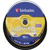 GielleService Confezione 10pz DVD+RW VERBATIM 43488 riscrivibili 4x 4,7 GB