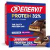 Enervit, Protein 32% Triple Chocolate, Barrette Proteiche Enervit, 15 Grammi di Proteine Barrette con Vitamina D e Vitamina B6, Gusto Triplo Cioccolato, Senza Glutine, 12 Barrette da 48g