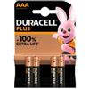 DURACELL Pila Mini Stilo AAA Plus100 - MN2400 - Duracell - blister 4 pezzi (unità vendita 1 pz.)