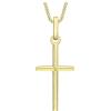 CARISSIMA Collana con piccolo ciondolo croce da donna in oro giallo 9 ct, 45,72 cm