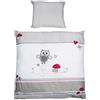 ROBA - Biancheria per culla Adam e Eule, set culla 2 pezzi, biancheria da letto per bambini 80 x 80 cm, 100% cotone