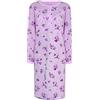 i-Smalls Camicia da notte termica in pile da donna, super morbida, a maniche lunghe, motivo floreale, pesca, XL