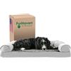 Furhaven Large Memory Foam Dog Bed Plush & Suede Sofa-Style w/Removable Washable Cover - Gray, Large