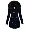 Modaworld Cappotto Invernale da Donna Elegante Piumino Pelliccia Giacca Donna Invernale Lungo Trench Giubbotto Giubbino Donna Invernale con Tasche