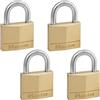 Master Lock 140Q - Lucchetti solidi, ottone, argento, confezione da 4, chiave uguale