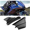 JNNJ 2Pcs Ala Aerodinamica per Moto, Moto ABS Carenatura Winglets, Ali Antivento Fisse Decorative per Il Moto, Accessorio di Modifica Universale Alette Aerodinamiche per Motociclette(Nero)