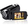 Tangxi Videocamera digitale Videocamera 720P 16MP Full HD Rotazione 270° grandangolare Registratore fotocamera vlogging Schermo IPS 3.0 pollici Videocamere Zoom 16X batteria al litio NP5C integrata (Nero-EU)