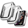 JETech Cover con Pellicola Protettiva per Apple Watch SE 3/2/1 (2025/2022/2020) / Series 6 5 4 40mm, Custodia Protettiva Complessiva, Pellicola Integrata in Vetro Temperato, 2 Pezzi (Argento)