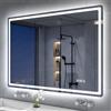 S'bagno Bluetooth-Specchio-Bagno-con-Luce-Led-100x70cm, Specchio-Bagno-Led Anti-Fog, 3000K-6500K, Dimmerabile, Memoria, Vetro Temperato HD, IP44-Specchio-Retroilluminato-Bagno, Orizzontale/Verticale
