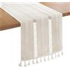 Bigqin Runner da tavolo grande, copertura decorativa con nappe in cotone e lino per mobile TV, soggiorno, tavolino da caffè, sala da pranzo, cucina, caffetteria, casa, interni, bar, feste, 180x33 cm