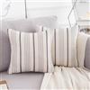 LRartdeco Copricuscini Divano Federe Cuscini Divano 40x40 Set di 2 Federe Cuscini in Lino Copricuscini Divano Moderna Fodera Cuscino Strisce Blu Fodere per Cuscini Camera da Letto Divano