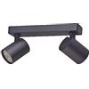 Oktaplex lighting Oktaplex Bora faretto da soffitto 2 fiamme GU10 LED spot bar 25 cm 230V faretto orientabile Faretti da Parete nero