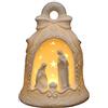 Dekohelden24 Portacandela antivento a LED, motivo: famiglia sacra in colore bianco, 16 x 16 x 21,5 cm