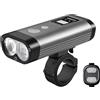 RAVEMEN PR2000 Fanalini Anteriori,2000 Lumen Luce Anteriore per Bicicletta per Ciclismo Notturno su Strada e Montagna Faro con Telecomando Senza Fili, Fascio Luminoso antiriflesso,Impermeabile IPX8
