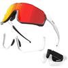 KAPVOE Polarizzati Occhiali Da Ciclismo Con 3 Lenti Intercambiabili Sportivi Occhiali Da Sole Donna Uomo Corsa Mtb Bicicletta Trasparenti Bici corsa Guida Pesca Golf