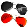 KANASTAL Occhiali da Sole Arancione Specchio Uomo Donna Goccia Polarizzati Neri Scuri Rossi Specchiati UV400 Grandi Scuri Vintage Metallo Sunglasses -Lenti Nero + Arancio