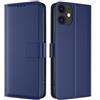 TQIAHF Cover per iPhone 11 Custodia a Libro in Pelle con Porta Carte Magnetica Libretto Portafoglio Flip Case Antiurto Protezione Completa Telefono per iPhone 11, Blu Scuro