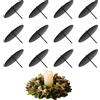 LongZYU 12 Pezzi Porta Candele, 6cm Portacandele per Corona Dell'Avvento, Nero | Corona Dell'Avvento Piatto per Candele in Metallo, per Candele, Piatti con Spina, per Corona Dell'Avvento, Natale, con Spina