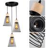 MAXDUYU Lampada a sospensione industriale a 3 luci con legno,E27 Lampada a sospensione retrò regolabile,Nero,Lampada a sospensione moderna per sala da pranzo cucina soggiorno bar ristorante