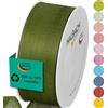 Halbach Seidenbänder Nastro regalo | larghezza 40 mm lunghezza 25 m | nastro prodotto in Germania | nastri regalo in diversi colori e larghezze, perfetto per confezionare e decorare, colore: verde