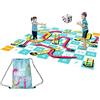 THE TWIDDLERS XXL Gioco Scale e Serpenti Gigante (3x3m) - Tappeto da Giardino Impermeabile con Dado Gonfiabile e Custodia per Bambini e Adulti - Gioco all'Aperto per Feste, Scuole ed Eventi