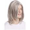 WIG ME UP - GFW891-51 Parrucca Uomo Lunga Liscia Riga in mezzo Cool Vecchia Rockstar Grigio Grigio chiaro con Nero