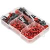 JNNJ 177 Pcs Kit di Bulloni Colorati per Carenatura Moto, Viti di Fissaggio Parabrezza, Kit di Bulloni in Alluminio Antiruggine M6 M5, Set di Viti Universali Con Rondella e Dado per Veicoli(Rosso)