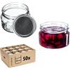 KADAX Piccoli vasetti per conserve da 250 ml, con coperchio, ermetici da regalare, mini barattoli per miele e spezie (50 pezzi, argento)