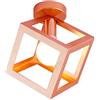 iDEGU Lampada da Soffitto Moderna a Forma di Gabbia Cubo Geometrico Plafoniera Vintage E27 illuminazione per Camera da Letto, Soggiorno, Ristorante,16 cm, Oro rosa