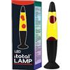 I-TOTAL® - Lampada lava LED con resistenza scalda cera, senza lampadina (ROSSA base nera, cera bianca)