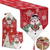AISHOW Runner da Tavola Natalizio 183 X 33 cm Tovaglia Decorativa Natalizia Tavolo Festivo Classico Motivo Natalizio Cotone e Lino Ricamo Tovaglia Rossa Tavolo Rettangolare Bandiera