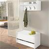 Dmora Mobile da Ingresso Brionia 40x90x46h cm Bianco un Ripiano Appendiabiti, un Cassetto Made in Italy