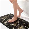 QJHOMO Tappetino da bagno antiscivolo, lavabile, colore nero, con accessori per il bagno, in morbida microfibra, assorbente, per il bagno, 50 x 80 cm
