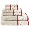 Madison Park Serene - Set di asciugamani da bagno in 100% cotone, lussuosi ricami floreali, design jacquard, morbidi e altamente assorbenti per la doccia, varie dimensioni, rosso