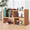 WMLBK Libreria da scrivania, organizer fai da te, regolabile, scaffalatura per libri, cosmetici, per ufficio e casa (legno, stile 1)