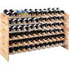 COSTWAY Portabottiglie per Vino in Legno, Scaffale per 72 Bottiglie di Vino, Cantinetta Porta Vino, 119 x 29 x 71,5 cm, Naturale