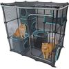 Kitty City Artiglio per interni ed esterni, Mega kit per gatti, cuccetta per gatti, cuccia da esterno, grattaschiagraffi ondulato, nero