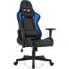 SENSE7 Poltrona da gioco Spellcaster, ergonomico con cuscini lombari regolabili, inclinazione regolabile, sedia da gioco con oscillazione, sedia da ufficio in similpelle 150kg, sedia PC nera-blu
