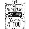 Rayher Timbro Happy Birthday, Legno, Marrone, 6 x 6 x 2.6 cm