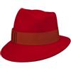 LIERYS Asym Cappello da Donna by - Made in Italy di Feltro con Nastro Grosgrain Estate/Inverno - Taglia Unica Rosso